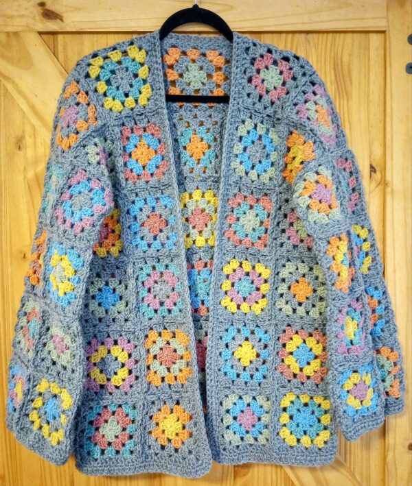 Vintage Inspired Handmade Granny Square Cardigan Sweater