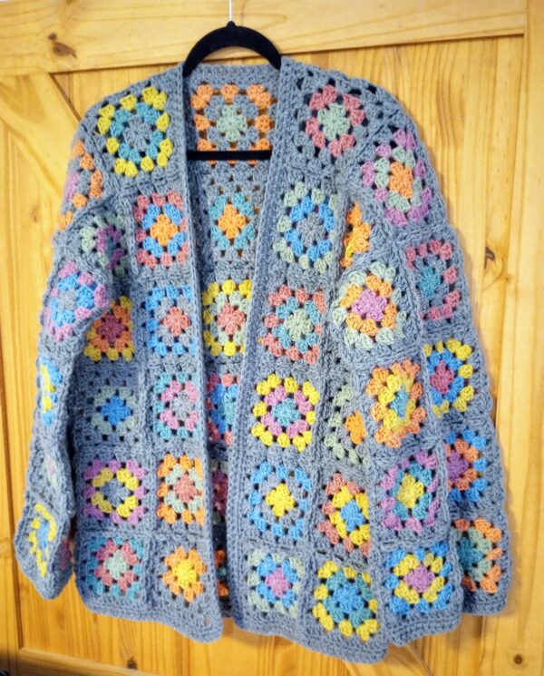 Vintage Inspired Handmade Granny Square Cardigan Sweater - Image 2